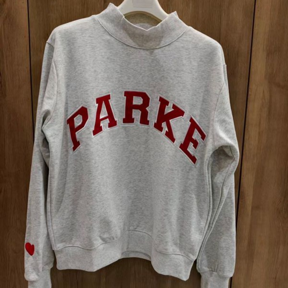 Parke Heather Gray and Red Graphic Sweatshirt